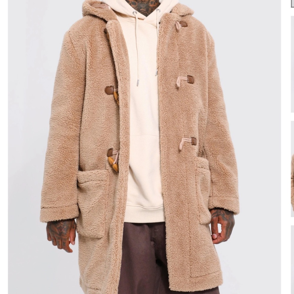 Boohoo Borg Hooded Duffle Coat